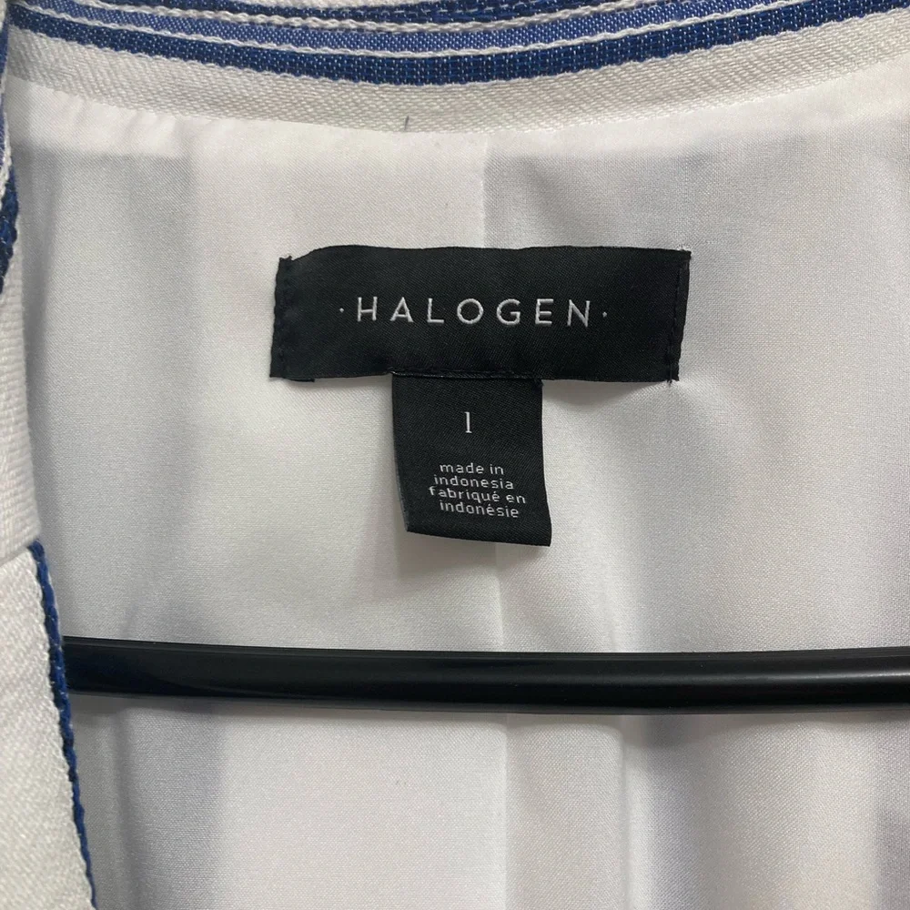 Halogen Blue & White Striped Blazer, Business Casual, Women’s, Size Large - Picture 3 of 7